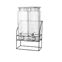 Jarra de Bebida Doble 2,2L Transparente con Base para Eventos Y+Papel Regalo